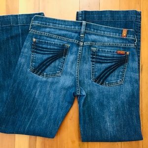 7FAM Midnight New York Wash DOJO Flare Jeans Sz 29